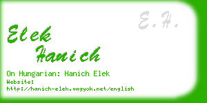 elek hanich business card